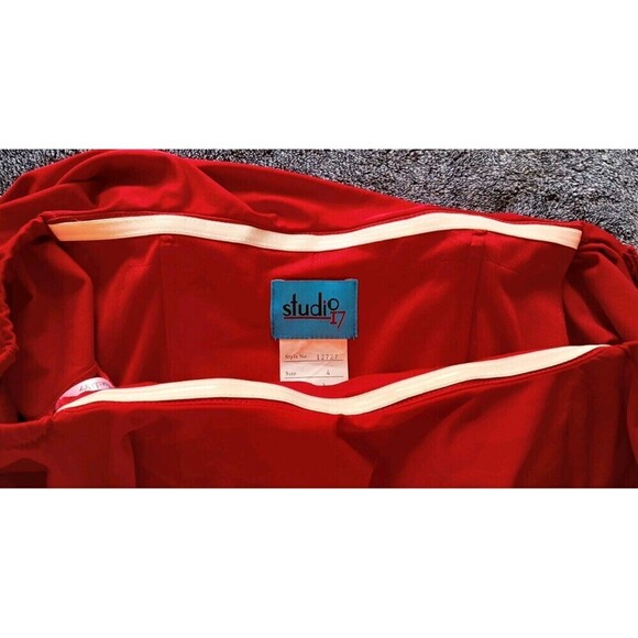 Studio 17 Formal Evening  Dress Size 4 Red Off Shoulder Tulip Skirt Style 12727 - Picture 9 of 10